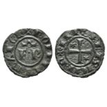 Italy, Sicily, Messina. Federico II (1197-1250). BI Denaro (15mm, 0.66g, 9h). 1248. FR. R/ Cross