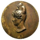 Italy, Ferdinanda Maria Cristina di Borbone (1806-1878). Uniface Cast Æ Medal (131mm, 261.3g),