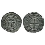 Italy, Sicily, Messina. Federico II (1197-1250). BI Denaro (17mm, 0.86g, 12h). 1246. IP. R/ Cross.