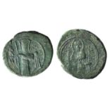 Italy, Sicily, Messina, Ruggero II (1105-1130). Æ Double Follaro (19mm, 4.61g, 5h). Christ enthroned