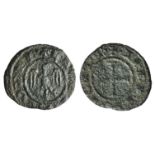 Italy, Sicily, Messina. Federico II (1197-1250). BI Half Denaro (11mm, 0.34g), struck 1245. Eagle