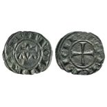 Italy, Sicily, Messina. Federico II (1197-1250). BI Denaro (17mm, 0.63g), struck 1242. AVG