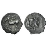 Sicily, Gela, c. 465-450 BC. AR Litra (11mm, 0.62g, 3h). Horse advancing l.; wreath above. R/