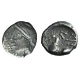 Celtic, Central Gaul. Lingones, Kaletedes, c. 120/00-50 BC. AR Quinarius (12mm, 1.93g, 3h).