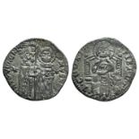 Italy, Venezia. Antonio Venier (1382-1400). AR Grosso (21mm, 1.72g, 6h). Doge standing l. and St.