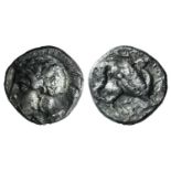 Northern Lucania, Velia, c. 400-340 BC. AR Didrachm (19mm, 6.68g, 12h). Head of Athena l., wearing