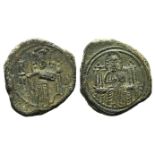 Italy, Sicily, Messina, Ruggero II (1105-1130). Æ Double Follaro (19mm, 4.96g, 6h). Christ enthroned