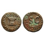 Augustus (27 BC-14 AD). Æ Quadrans (15mm, 2.89g, 10h). Rome, Apronius, Galus, Messalla, and