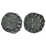 Italy, Sicily, Messina. Federico II (1197-1250). BI Denaro (16mm, 0.72g, 5h), struck 1245. Crowned