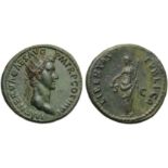 Nerva (96-98), Dupondius, Rome, AD 97 ; AE (g 13,38; mm 29; h 6); IMP NERVA CAES AVG - PM TR P COS