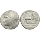Sicily, Syracuse, Philistis (wife of Hieron II, 275-215), 16 Litrai, c. 218-214 BC; AR (g 14,00;