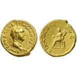 Vespasian (69-79), Aureus, Lugdunum (?), AD 69-70; AV (g 7,36; mm 19; h 6); IMP CAESAR VE -