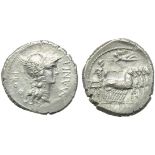 L. Manlius Torquatus for L. Cornelius Sulla Felix, Denarius, Mint moving with Sulla, 82 BC; AR (g