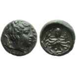 Sicily, Syracuse, Second Democracy (466-405), Onkia, c. 425 BC; AE (g 1,29; mm 10; h 12); ????,