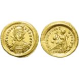 Theodosius II (408-450), Solidus, Constantinople, AD 441-450; AV (g 4,43; mm 22; h 6); D N