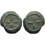Etruria, Uncertain mint, Cast Uncia, 3rd century BC; AE (g 13,67; mm 26; h -); Wheel with four