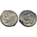 Sicily, Leontinoi, Tetradrachm, c. 455-422 BC; AR (g 17,42; mm 24; h 11); Laureate head of Apollo