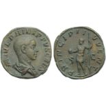 Philip II, as Caesar (Philip I, 244-249), Sestertius, Rome, AD 244-246; AE (g 19,22; mm 28; h 12); M