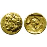 Sicily, Syracuse, Dionysios I (405-367), 20 Litrae, c. 405-400 BC; AV (g 1,16; mm 10; h 2); SYPA,