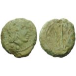 Etruria, Vetulonia, Sextant, c. 300-250 BC; AE (g 7,81; mm 22; h 6); Head of Neptune r., wearing