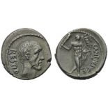 C. Antius C.f. Restio, Denarius, Rome, 47 BC; AR (g 3,61; mm 18; h 11); Head of C. Antius Restio (