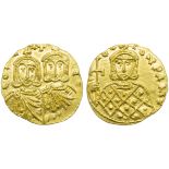 Constantine V with Leo IV (741-775), Solidus, Syracuse, AD 751-775; AV (g 4,44; mm 20; h 12); COntAN