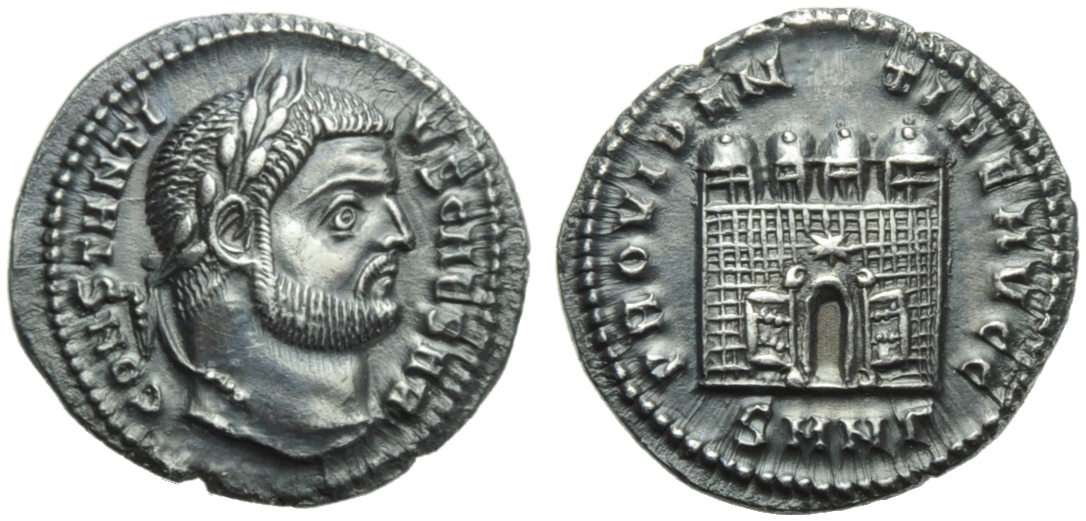 Constantius I, as Caesar (Maximian Herculius, 286-310), Argenteus, Nicomedia, c. AD 295-296; AR (g