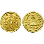 Heraclius with Heraclius Constantine and Heraclonas (610-641), Solidus, Costantinople, AD 639-