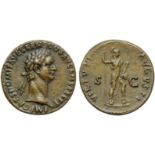 Domitian (81-96), As, Rome, AD 90-91; AE (g 10,90; mm 27; h 6); IMP CAES DOMIT AVG GERM - COS XV