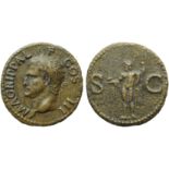 Agrippa (Gaius, 37-41), As, Rome, AD 37-41; AE (g 10,67; mm 28; h 6); M AGRIPPA L - F COS III,