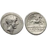 L. Marcius Philippus, Denarius, Rome, 56 BC; AR (g 3,65; mm 18; h 4); Diademed head of Ancus Marcius