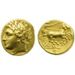 Sicily, Syracuse, Agathokles (317-289), 30 Litrai, c. 295-289 BC.; AV (g 2,82; mm 13; h 8); Laureate