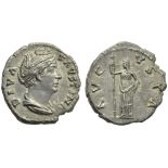 Diva Faustina Maior (Antoninus Pius, 138-161), Denarius, Rome, post AD 141; AR (g 2,70; mm 18; h 5);