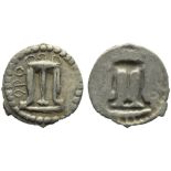 Bruttium, Croton, Hemiobol, c. 530-500 BC; AR (g 0,22; mm 10; h 12); ?PO, tripod with legs ending in