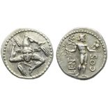 L. Cornelius Lentulus and C. Claudius Marcellus, Denarius, Apollonia and Asia, 49 BC; AR (g 3,92; mm