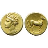 The Carthaginians in the Mediterranean, Carthage, Stater, c. 290-270 BC; EL (g 7,27; 19;h 12);
