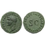 Drusus Minor (Titus, 79-81), As, Rome, AD 80-81; AE (g 9,20; mm 26; h 6); DRVSVS CAESAR TI AVG F