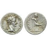 Tiberius (14-37), Denarius, Lugdunum, c. AD 14-37; AR (g 3,76; mm 19; h 12); TI CAESAR DIVI - AVG