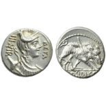 C. Hosidius C.f. Geta, Denarius, Rome, 68 BC; AR (g 3,91; mm 17; h 5); Draped bust of Diana r., with