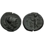Apulia, Caelia, Semuncia, c. 220-150 BC; AE (g 1,87; mm 14; h 6); Head of Athena r., wearing