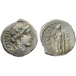 Mn. Acilius Glabrio, Denarius, Rome, 49 BC; AR (g 3,62; mm 18; h 5); Laureate head of Salus r.;