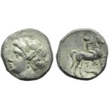 Apulia, Tarentum (Campano-Tarantine coinage), Didrachm, c. 281-228 BC; AR (g 7,02; mm 19; h 6);