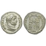 Diocletian (284-305), Argenteus, Nicomedia, c. AD 295; AR (g 3,09; mm 18; h 12); DIOCLETI - ANVS