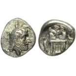 Kings of Persis, Uncertain king, Drachm, II cen. BC; AR (g 4,12; mm 17; h 10); Head r., wearing