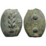 Umbria, Tuder (?), Cast Sextans, 3rd century BC; AE (g 26,07; mm 28; h -); Club, Rv. Two pellets.