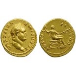 Titus, as Caesar (Vespasian, 69-79), Aureus, Rome, AD 73; AV (g 7,35; mm 21; h 12); T CAES IMP -