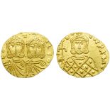 Constantine V with Leo IV (741-775), Solidus, Syracuse, AD 751-775; AV (g 3,64; mm 20; h 6);