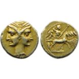 The Carthaginians in the Mediterranean, Capua, 3/8 Shekel, c. 216-211 BC; EL (g 2,95; mm 14; h