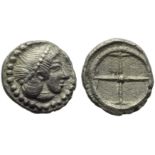 Sicily, Syracuse, Hieron I (478-466), Litra, 479-461 a.C. ; AR (g 0,66; mm 9; h 12); Head of