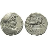 Cn. Cornelius Lentulus Clodianus, Denarius, Rome, 88 BC; AR (g 3,58; mm 17; h 12); Helmeted bust